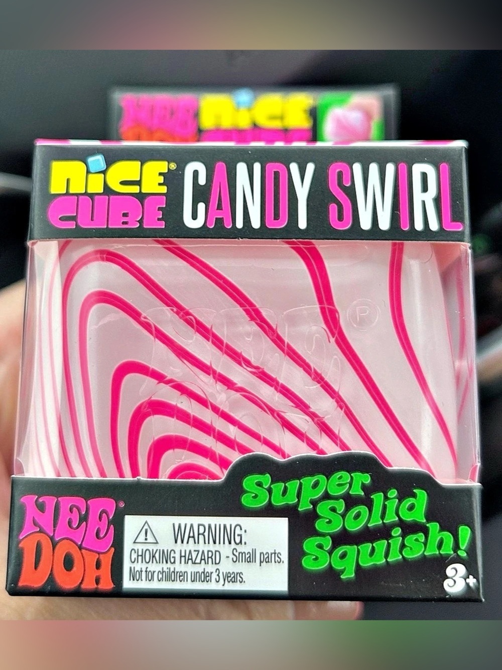 NeeDoh Nice Cube Candy Swirl Candy Swirl Super Solid Squish NWT